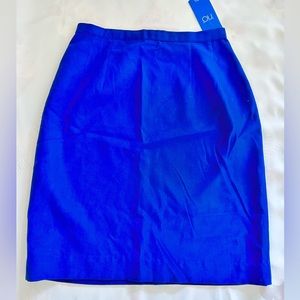 NWT Size 4 Royal Peacock Blue Pencil Skirt Knee Length Office Career
